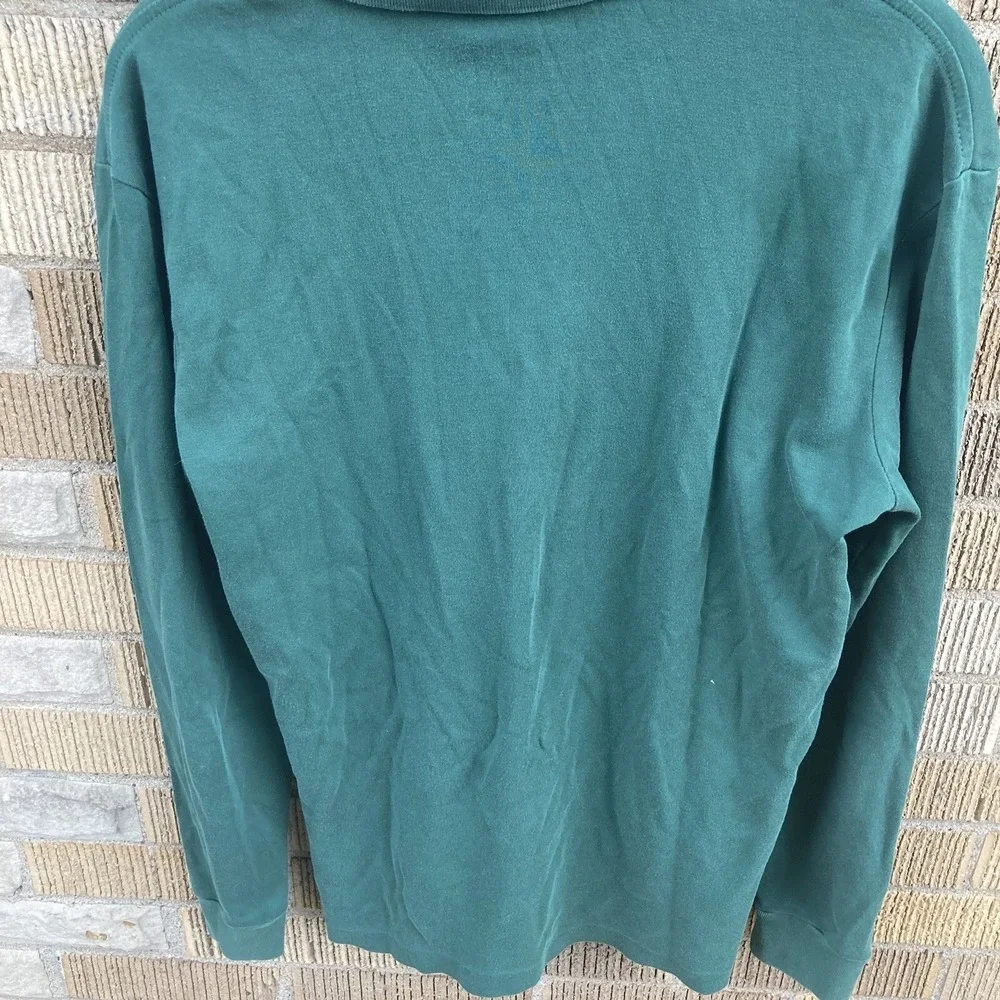 Polo Ralph Lauren Men's Medium‎ Forest Green Long Sleeve Polo Shirt Rugby Soft
